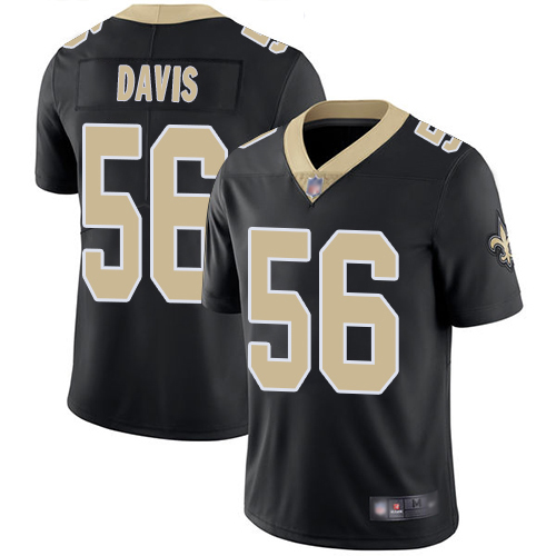 Men New Orleans Saints Limited Black DeMario Davis Home Jersey NFL Football #56 Vapor Untouchable Jersey